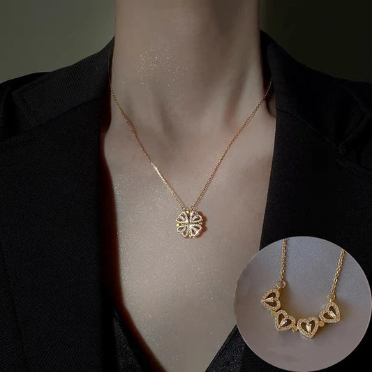 4 Leaf Clover & 4 Heart Necklace